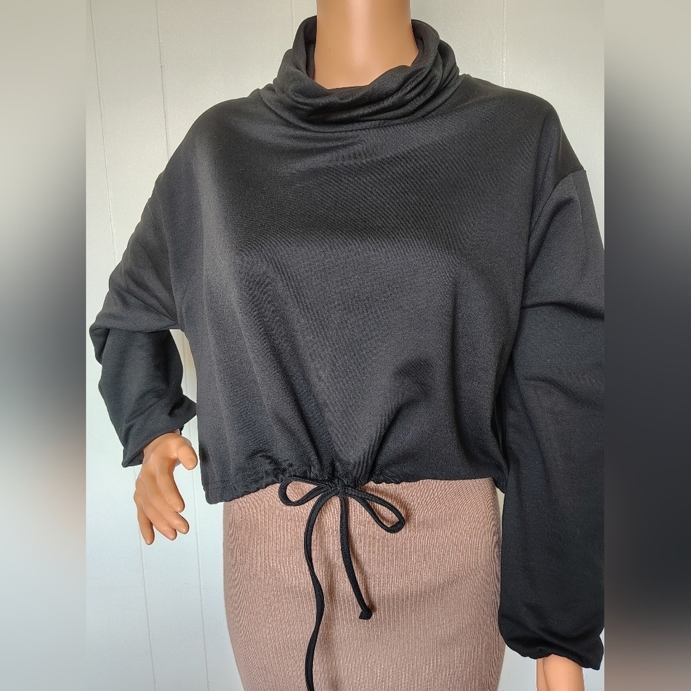 Michel Choedesign Black Cowl Neck Women's Sweater Size S
